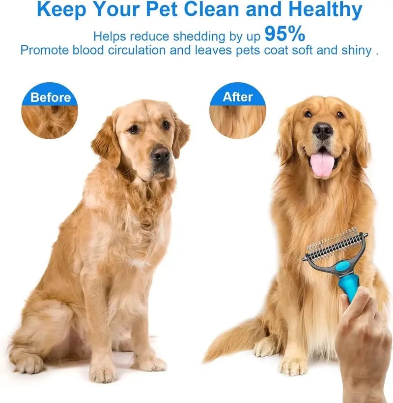 🐾 Double-Sided Pet Grooming Brush For A Cleaner Home & Happier Pets