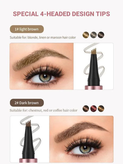 ✨4‑Tip Micro Brow Pen | Waterproof Long‑Lasting Liquid Eyebrow Pen