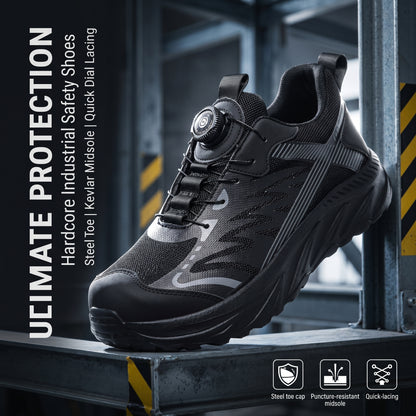 Steel Toe & Puncture-Proof Wide Toe Work Shoes, Non-blister Comfortable Safety Boots