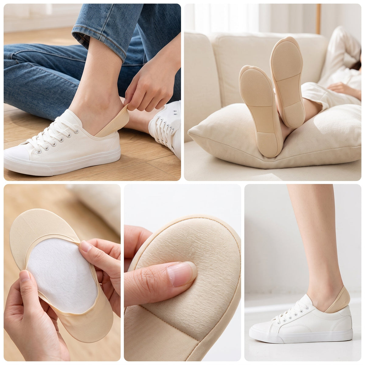 🧦6/10/20pairs Cushioned No-Show Socks with Padded Support Cushioned socks For Seniors
