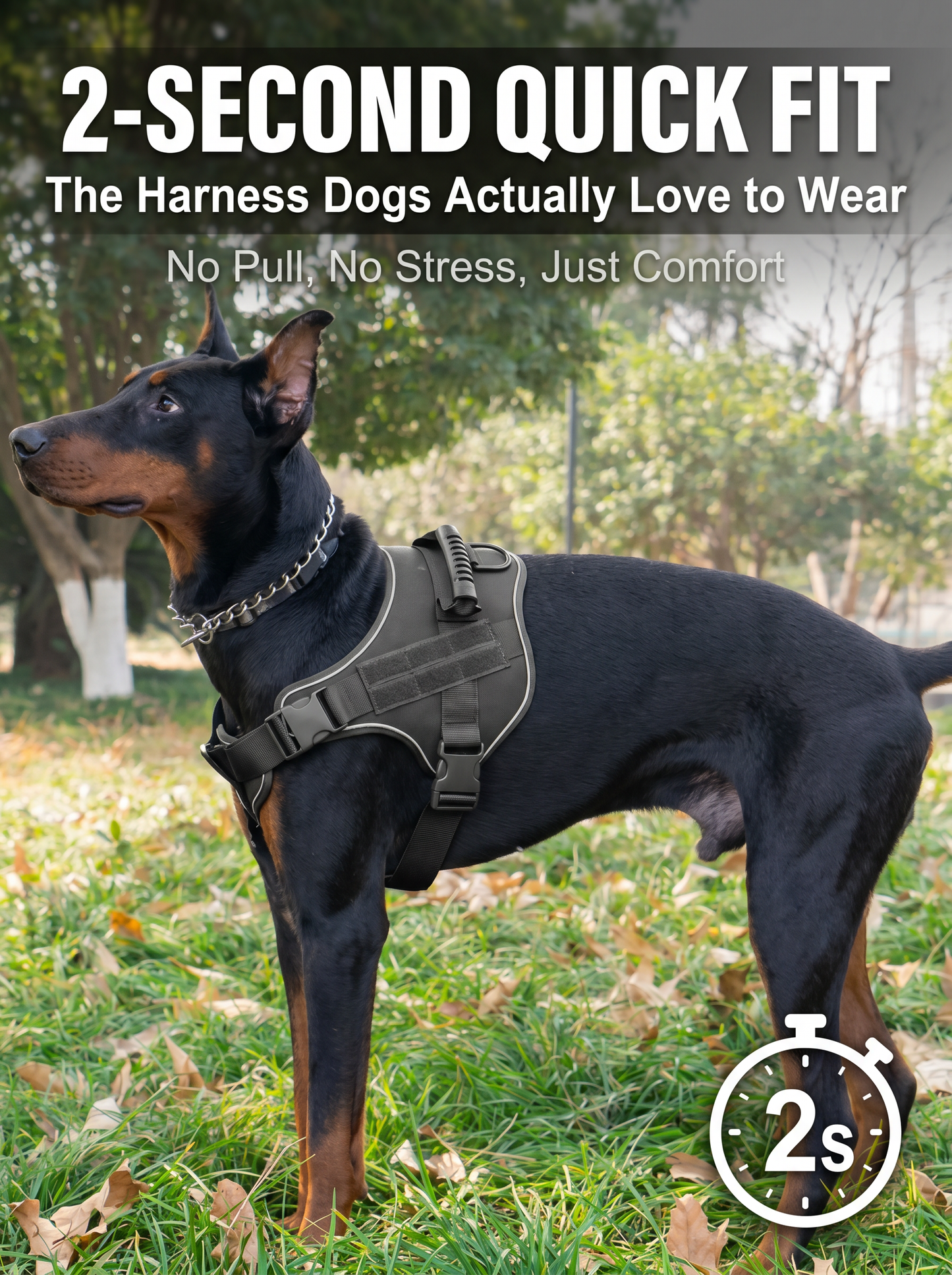 No Pull Dog Harness Front & Back Clip Breathable Adjustable Anti-Tug Pet Vest for Outdoor Walking Training