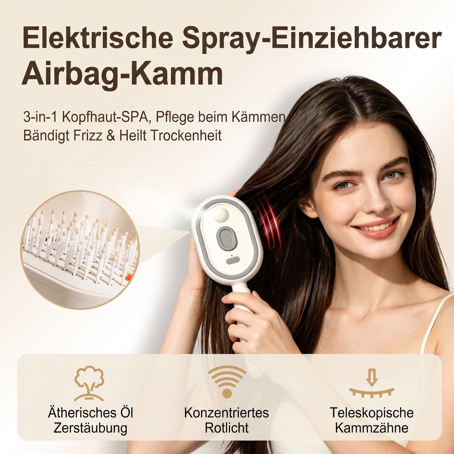 ✨Verabschieden Sie sich von Knoten und Frizz mit dem 5-in-1 Haarpflegekamm