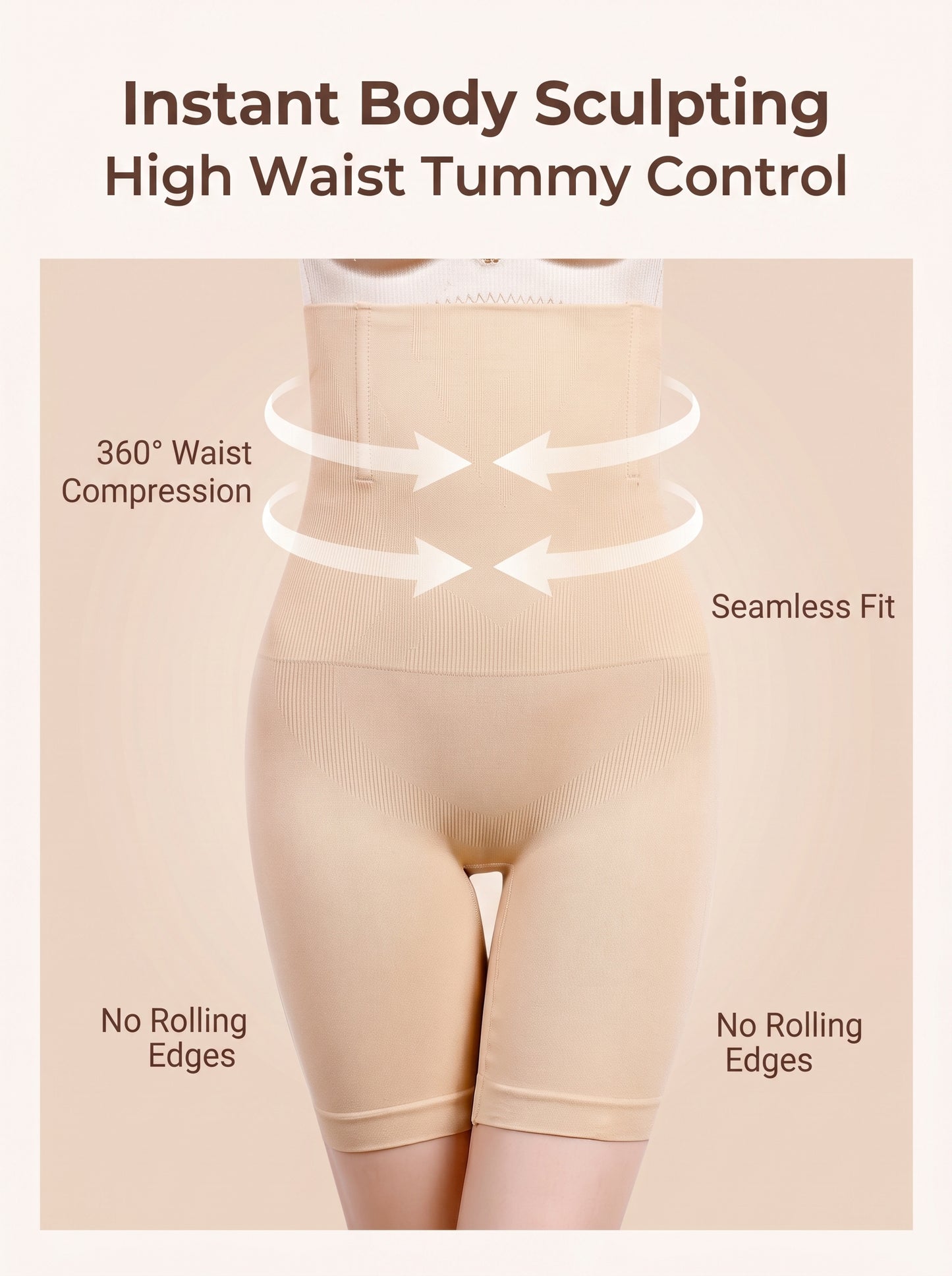 Women's High-Waisted Tummy Control Shaper Shorts
