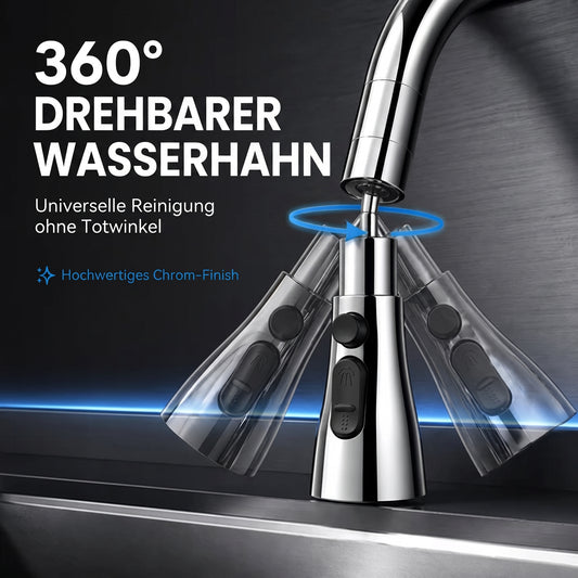 🔥 360° drehbarer Wasserhahnaufsatz mit 3 Strahlarten für müheloses Reinigen