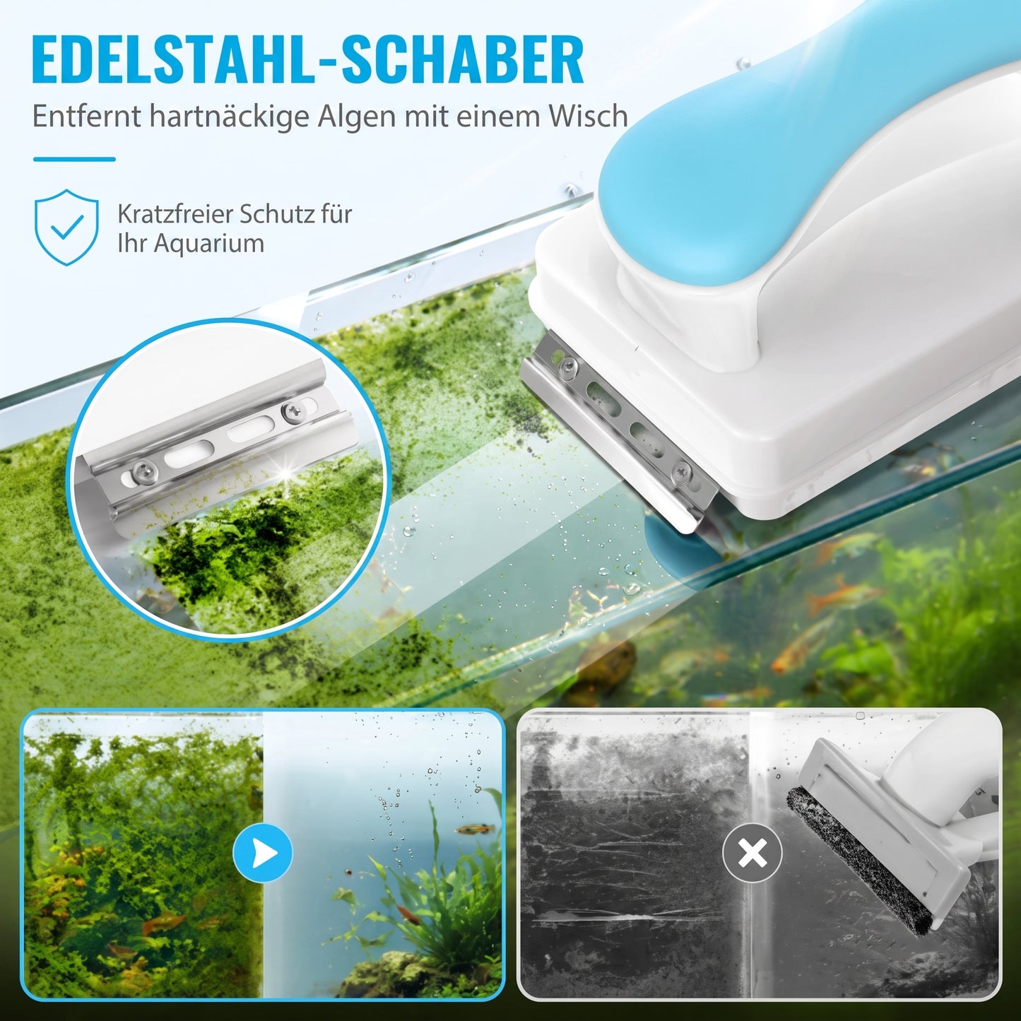 🐠 Halten Sie Ihr Aquarium Kristallklar mit Diesem Leistungsstarken Magnetischen Scheibenreiniger