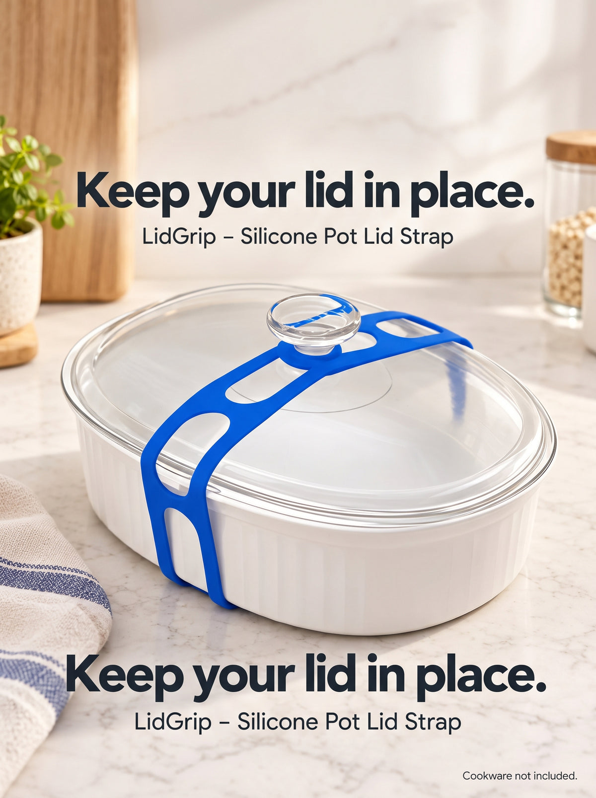 🔥Buy 2 Get 2 Free-Reusable Silicone Lid Straps | Secure Pots, Pans & Bento Boxes