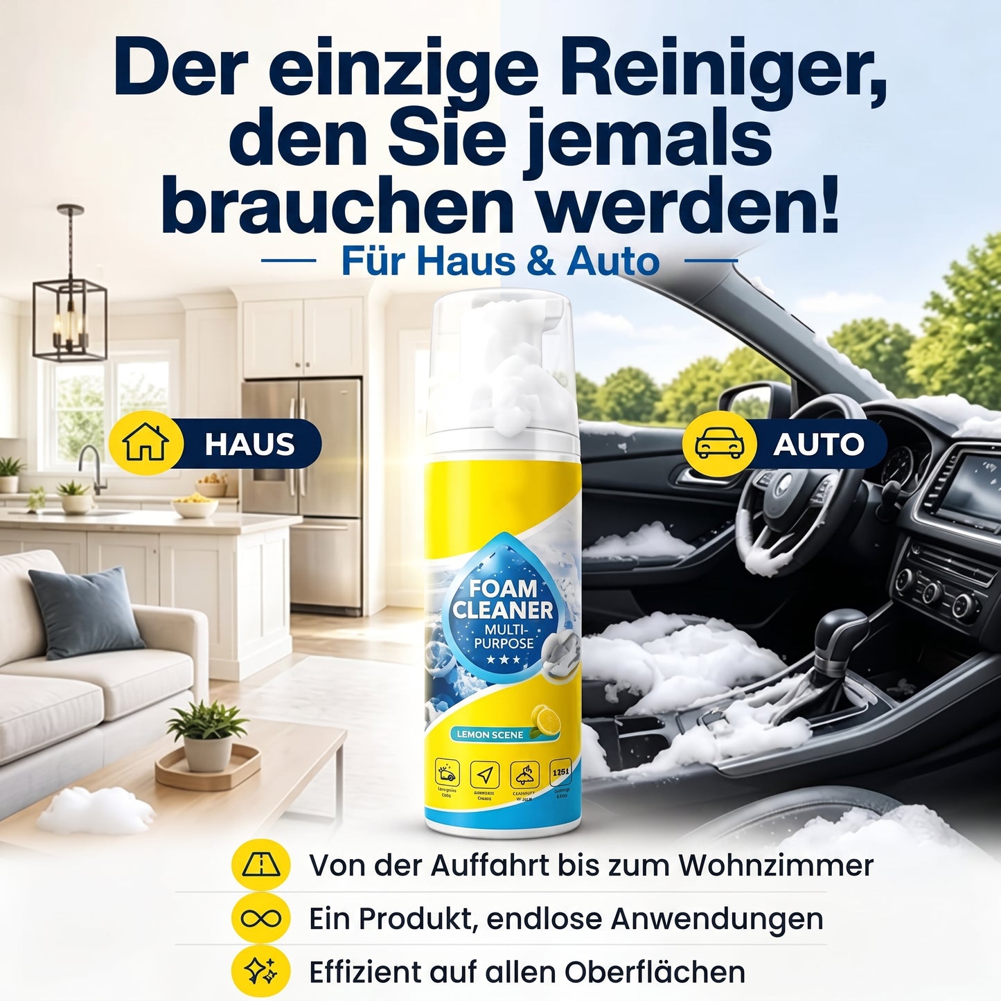 ✨Kraftvoller Enzym-Schaumreiniger – Entfernt Hartnäckige Flecken auf Fast Allen Oberflächen
