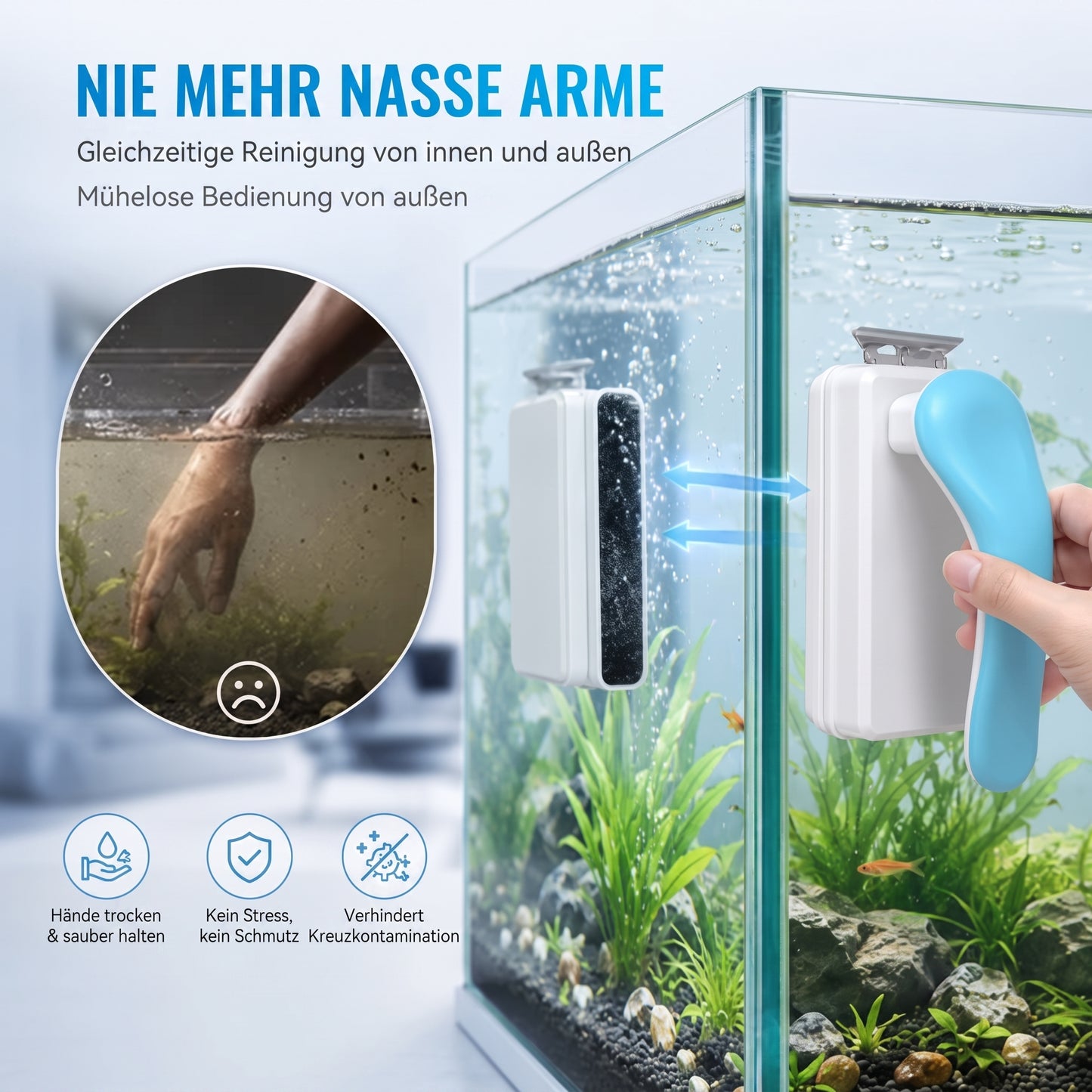 🐠 Halten Sie Ihr Aquarium Kristallklar mit Diesem Leistungsstarken Magnetischen Scheibenreiniger