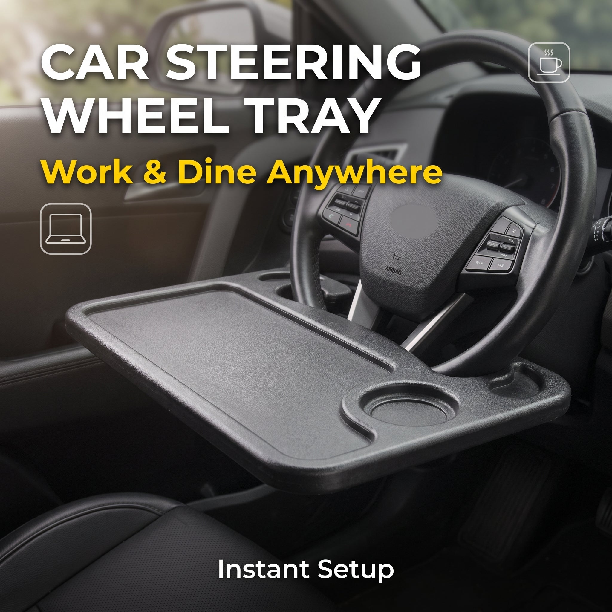 🔥Hot Sale🔥Multifunctional Steering Wheel Dining Table Car Steering Whe ...