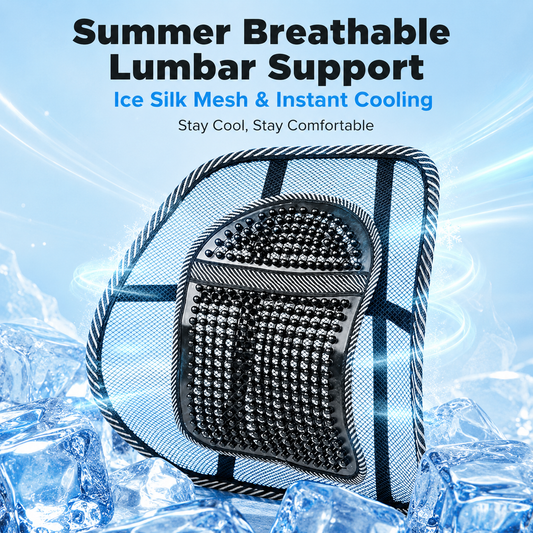 🌬️ Breathable Lumbar Support Cushion – Sit Longer with Less Back Strain