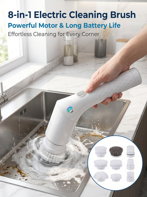 🏆Hot Selling 50% OFF⏳Waterproof Telescopic Electric Rotary Cleaning Brush Set