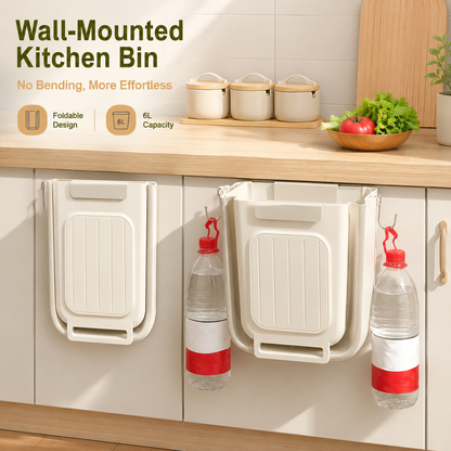 🔥Foldable Kitchen Trash Can – Wall Mounted Space Saving Bin for Easy Cooking & Clean-Up