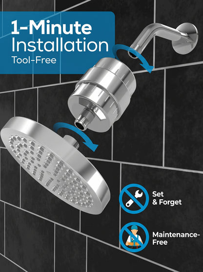 🔥High‑Pressure Boost Shower Head｜Full Plated For Powerful Rain‑Like Shower