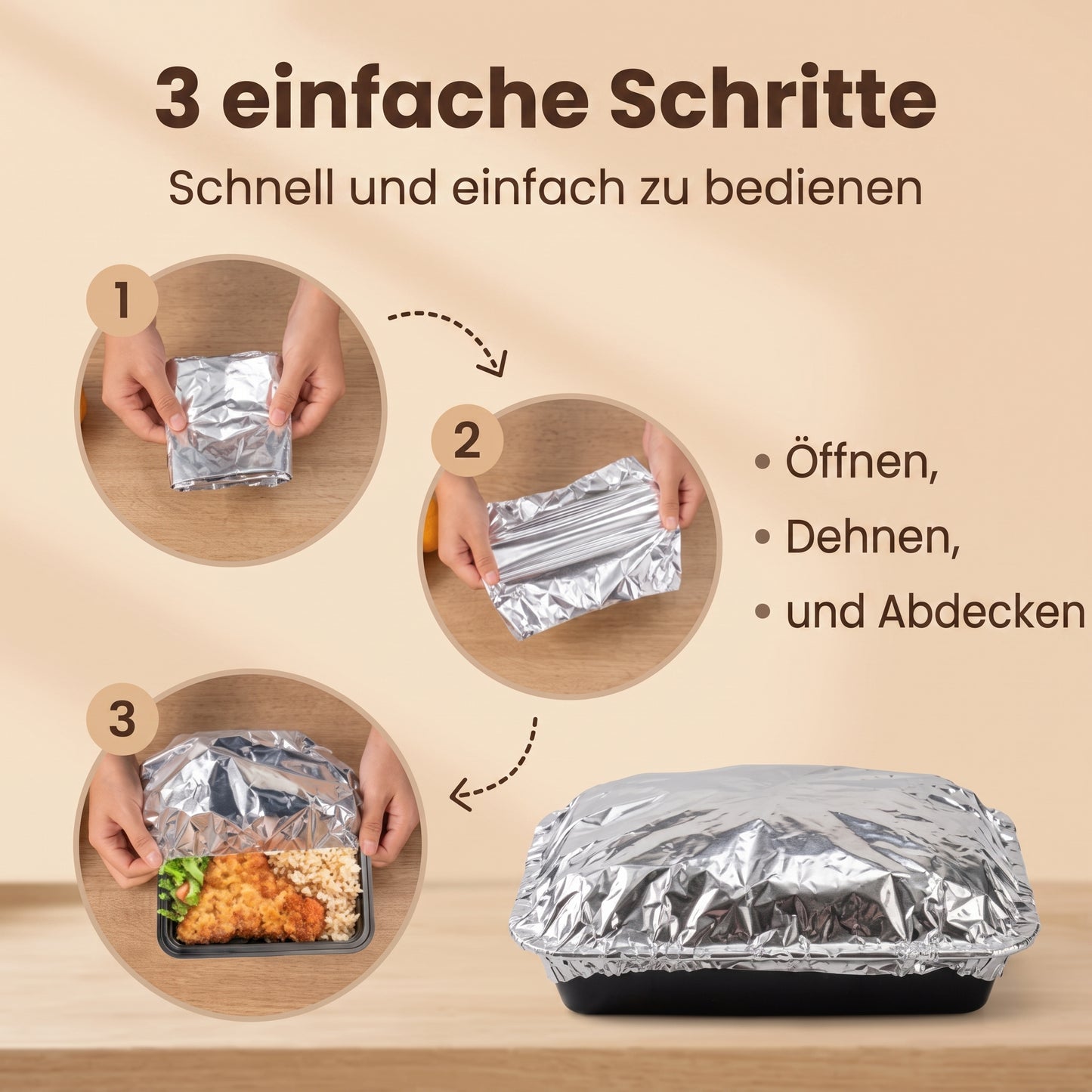 🔥Wiederverwendbare, isolierende Lebensmittelabdeckungen aus Aluminiumfolie – Halten Sie Speisen warm, frisch und geschützt