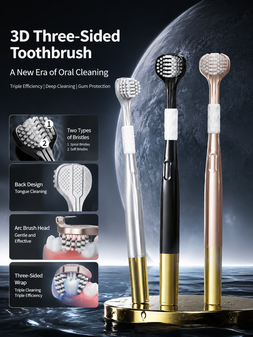 🔥HOT SALE🦷Three-headed multi-angle cleaning toothbrush