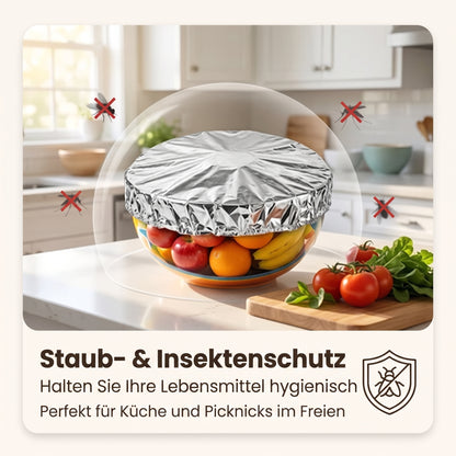 🔥Wiederverwendbare, isolierende Lebensmittelabdeckungen aus Aluminiumfolie – Halten Sie Speisen warm, frisch und geschützt