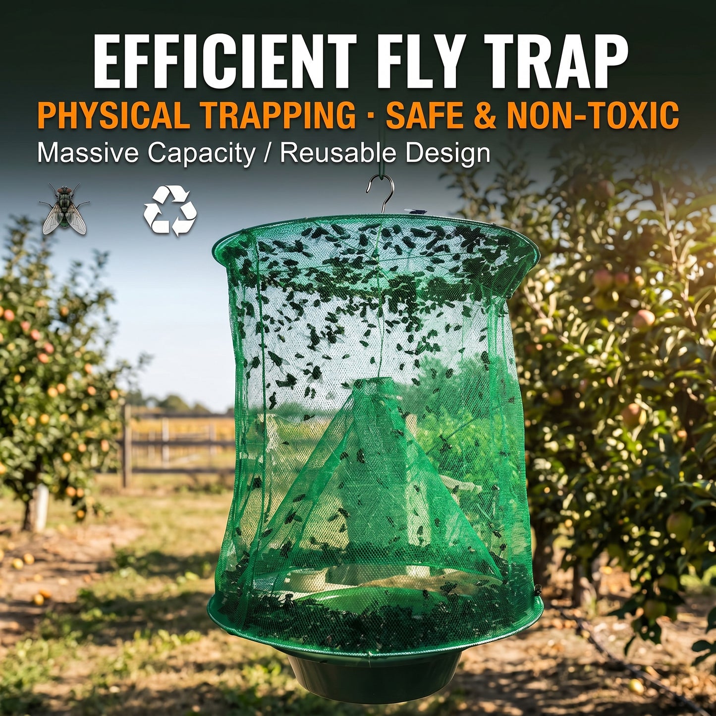 Fast Fly Catcher- 100% Non Toxic - Reusable