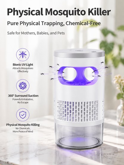 🦟 50% OFF NOW!🔇 Indoor LED Bug Zapper – Bionic UV Light Trap & Night Light – Quiet & Safe for Bedroom – Chemical-Free Mosquito Killer 💡