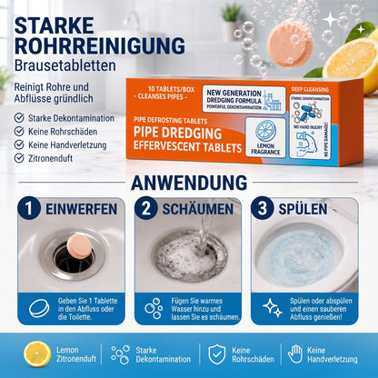 🚿 Schnell wirkende Brausetabletten zur Abflussreinigung – Beseitigt sofort hartnäckige Verstopfungen und Gerüche.