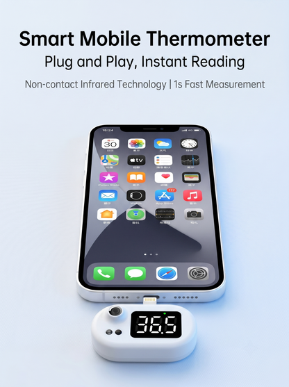 🔥Plug-In Phone Thermometer｜No Battery, Instant Accurate Non-Contact Temp Reading