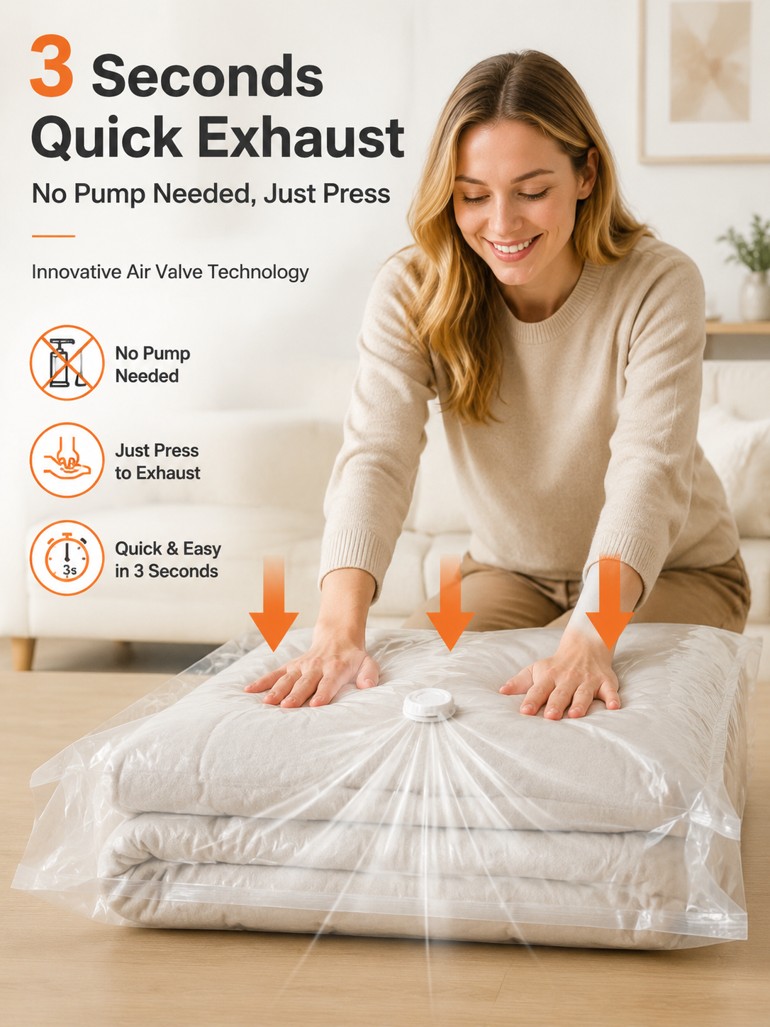 🌸Spring Sale 49% OFF 🔥Extra Large Vacuum Storage Bag - Press To Exhaust