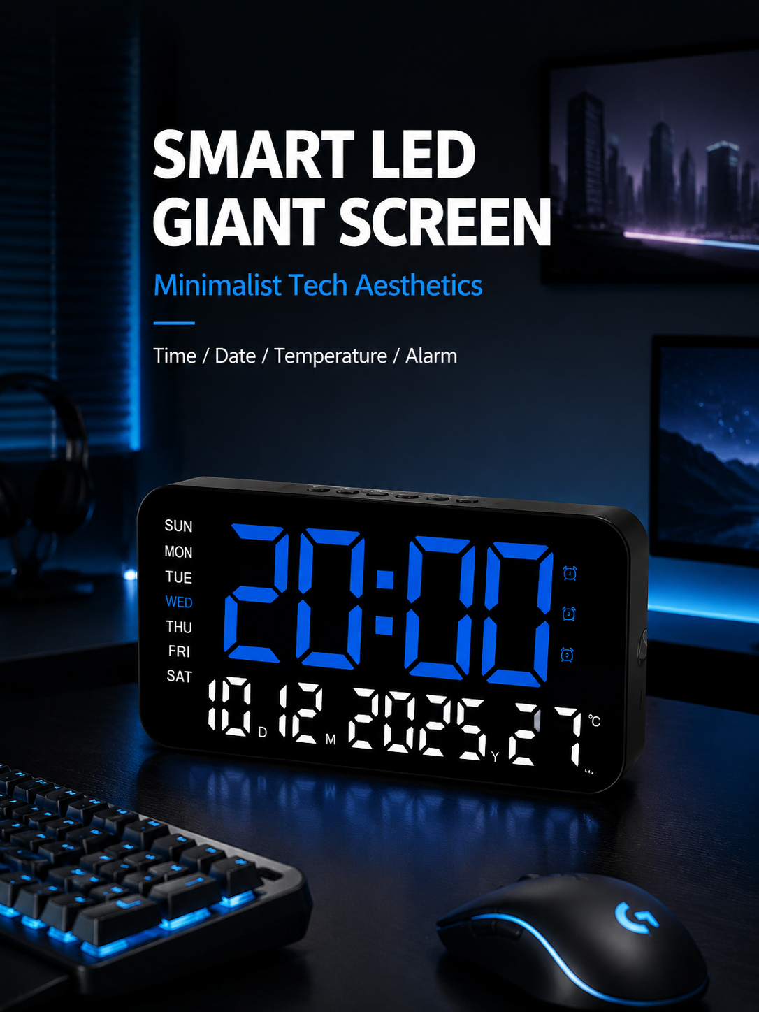 Multifunctional Digital Alarm Clock for Home & Office