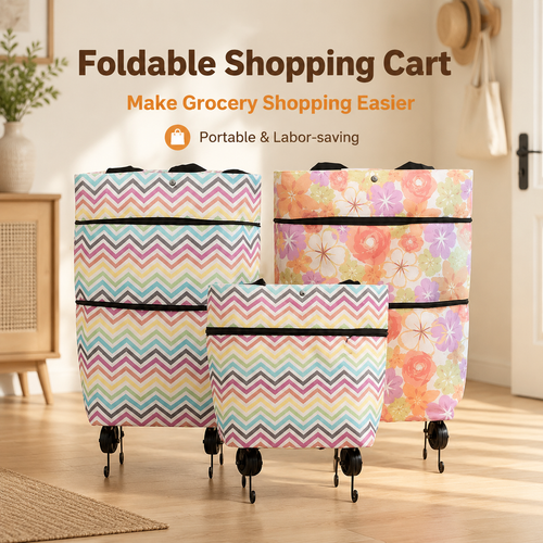 🔥 Limited Time 50% OFF 🛒 2-in-1 Foldable Grocery Bag & Rolling Cart