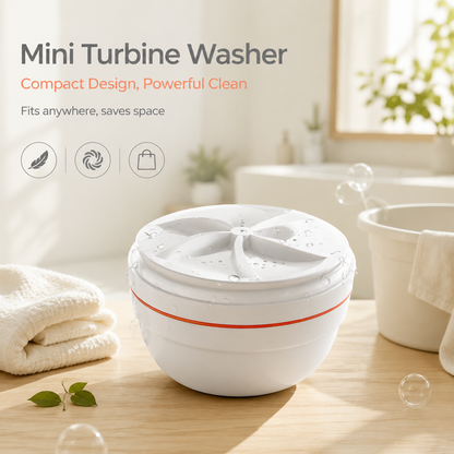 🧺 Imported Portable Ultrasonic Washing Machine with Powerful Turbine Cleaning