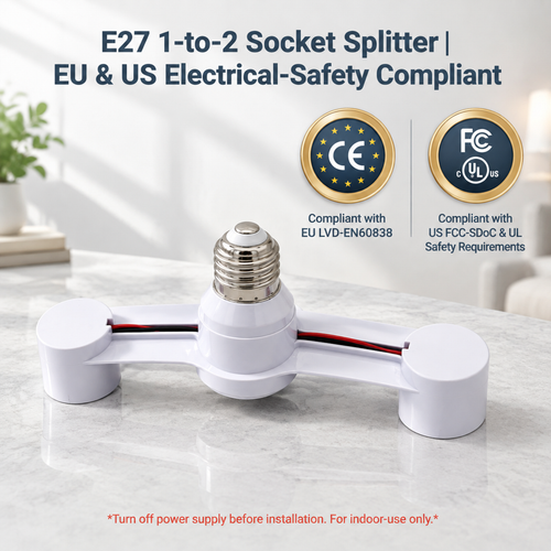 💥50% OFF! 💡📹E27 Bulb Socket Splitter (1-to-2)