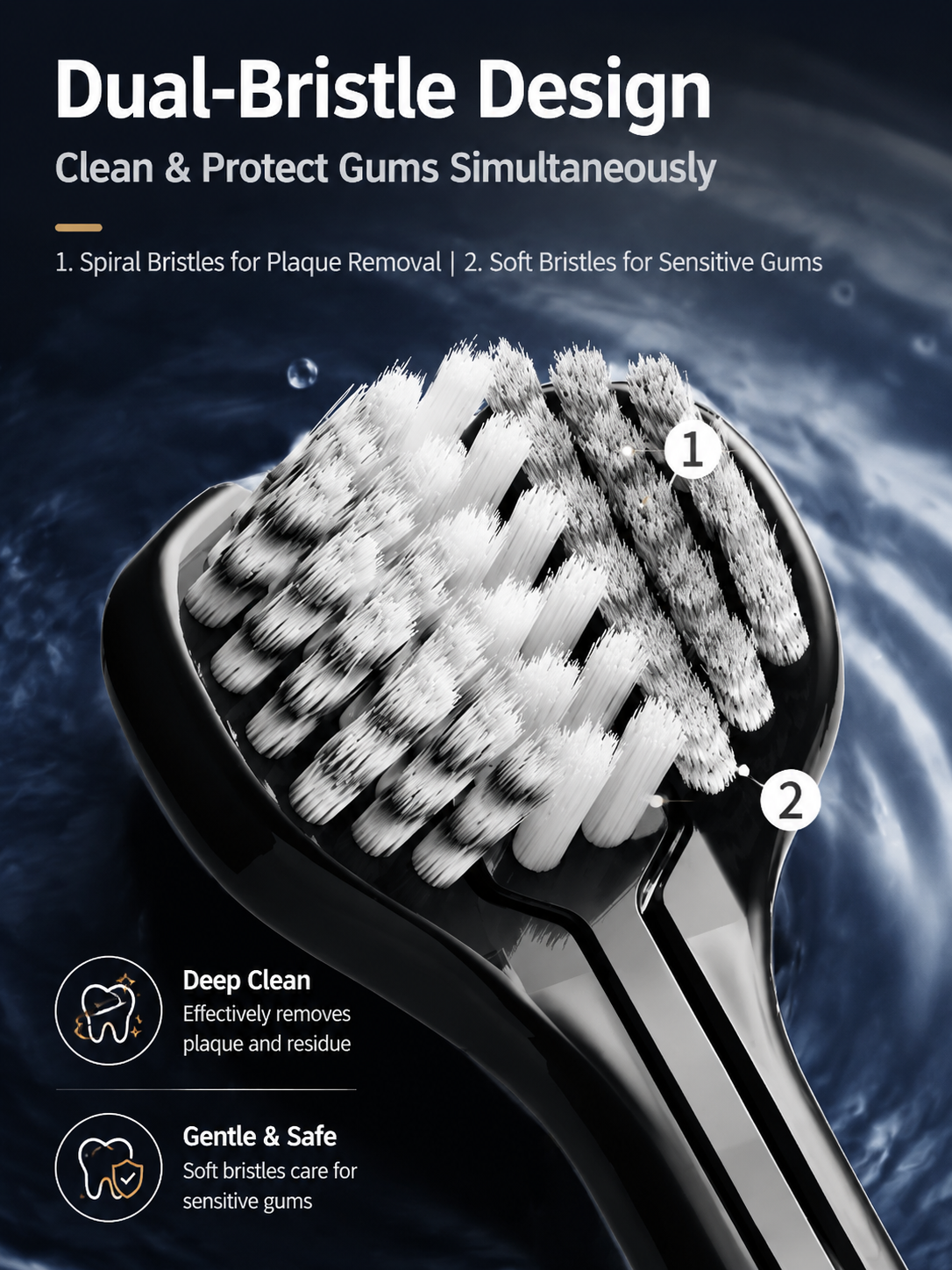 🔥HOT SALE🦷Three-headed multi-angle cleaning toothbrush