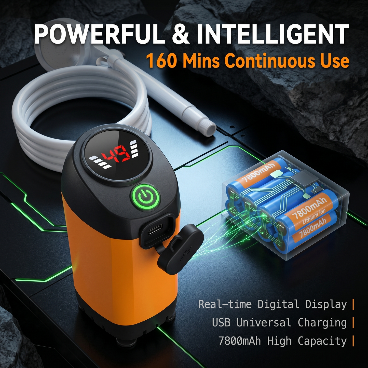 🔥New Upgrade🔥Portable, plug-free outdoor rechargeable electric shower