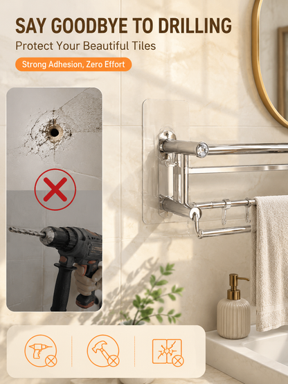 No-Drill Adhesive Screw Hooks for Wall Mounting
