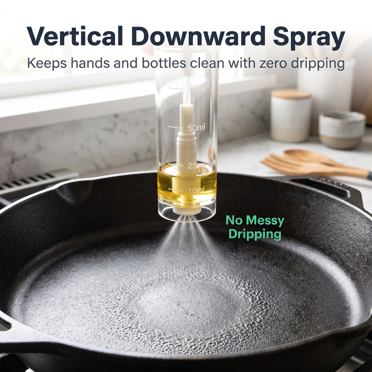 🔥Buy 1 Get 1 Free🍳Press Down Oil Sprayer Bottle For Cooking – Easy Spray Design For Even Oil Coverage