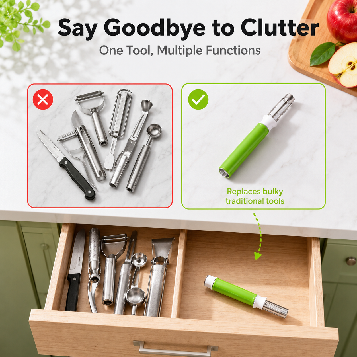 🍎2-in-1 Apple Corer & Peeler – The Kitchen Gadget Everyone Is Obsessed With