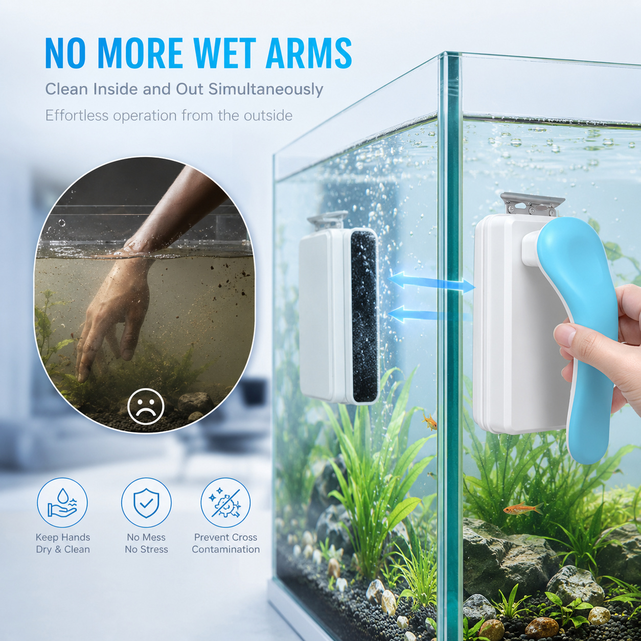 🐠 Keep Your Aquarium Crystal Clear with This Strong Magnetic Glass Cleaner