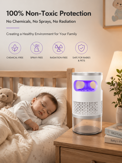 🦟 50% OFF NOW!🔇 Indoor LED Bug Zapper – Bionic UV Light Trap & Night Light – Quiet & Safe for Bedroom – Chemical-Free Mosquito Killer 💡