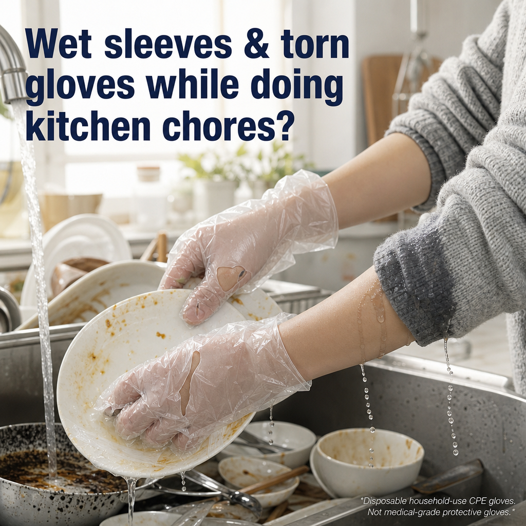 💥Buy 1, Get 1 Free 🧤10 pairs of disposable long-arm gloves with elastic cuffs, suitable for household cleaning