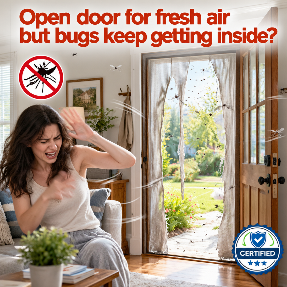💥50% OFF🦟Drill-free magnetic mesh screen door (mosquito curtain)