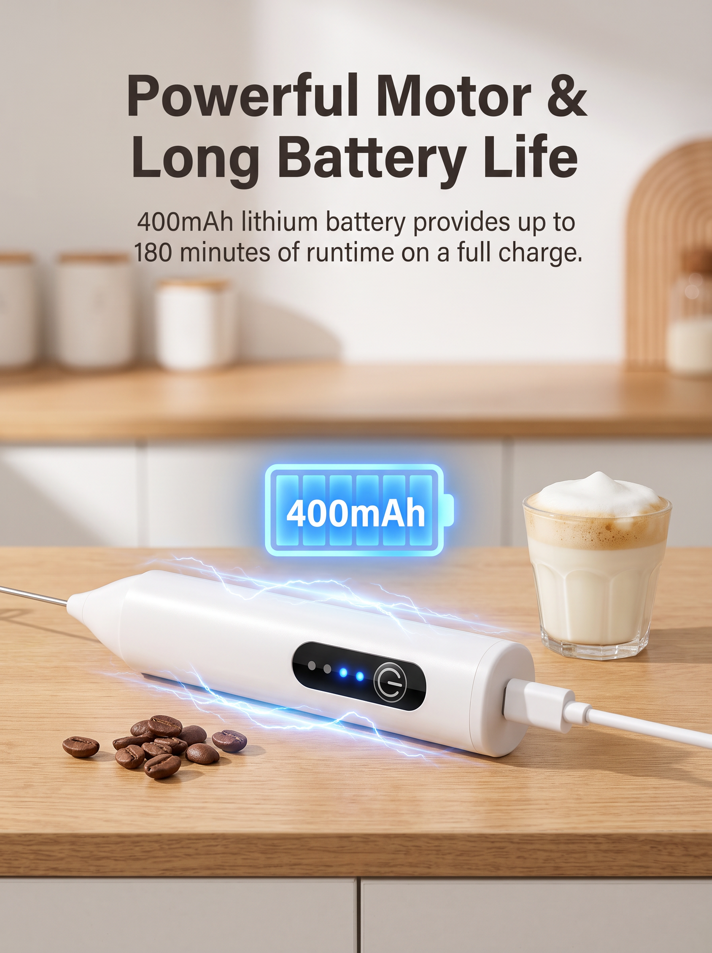 🛒 PRESS IT ONCE — AND ENJOY THICK, CREAMY CAFÉ-STYLE MILK FOAM IN SECONDS!