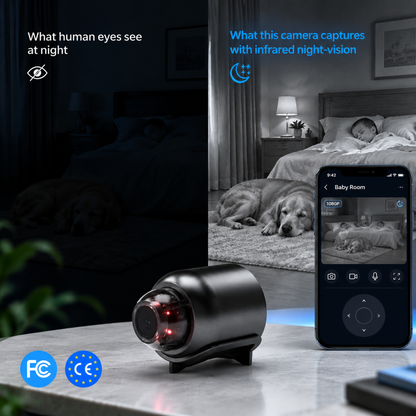 💥50% OFF 📹🛡️Small Indoor WiFi Camera for Pet,Baby & Home Monitoring