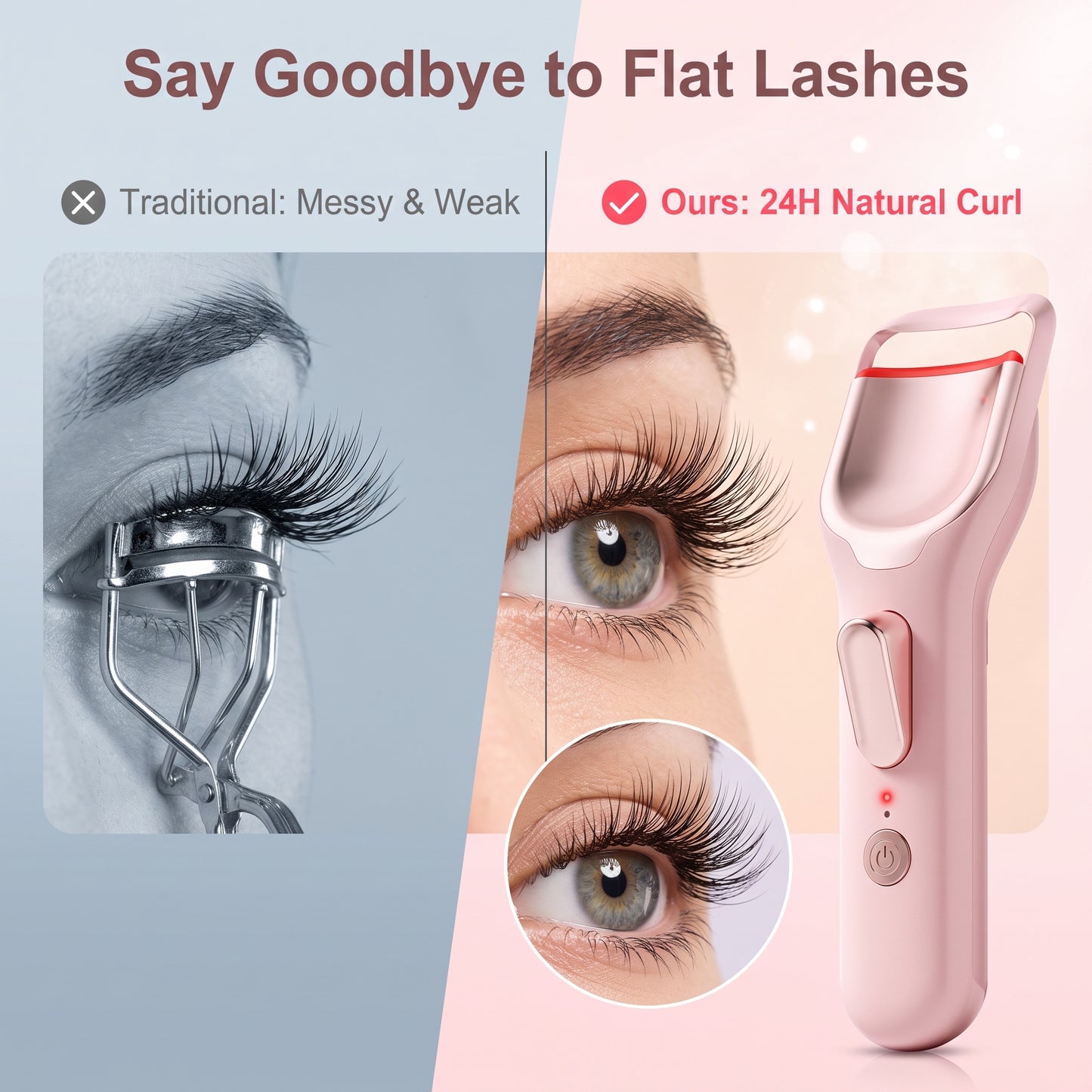 ✨Professional Heated Eyelash Curler For Long-Lasting Natural Curls