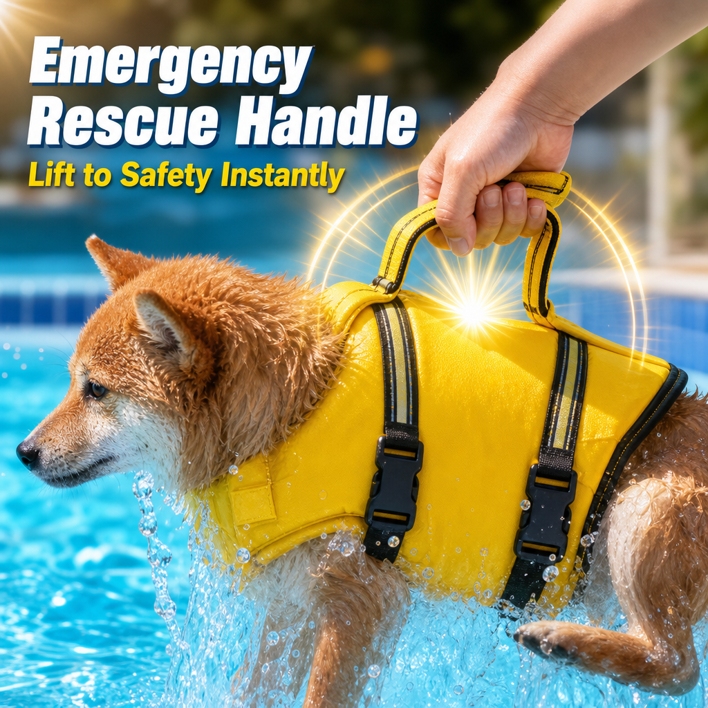 🐶High Visibility Pet Swimming Suit with Rescue Lift Handle Pool Beach Must-Have