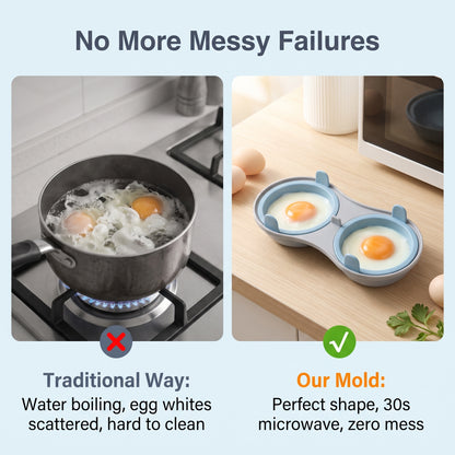 🍳Buy 1 Get 1 Free - Microwave Egg Cooker – Food-Grade Material, Heat-Resistant; Easily Cook Perfect Poached Eggs.