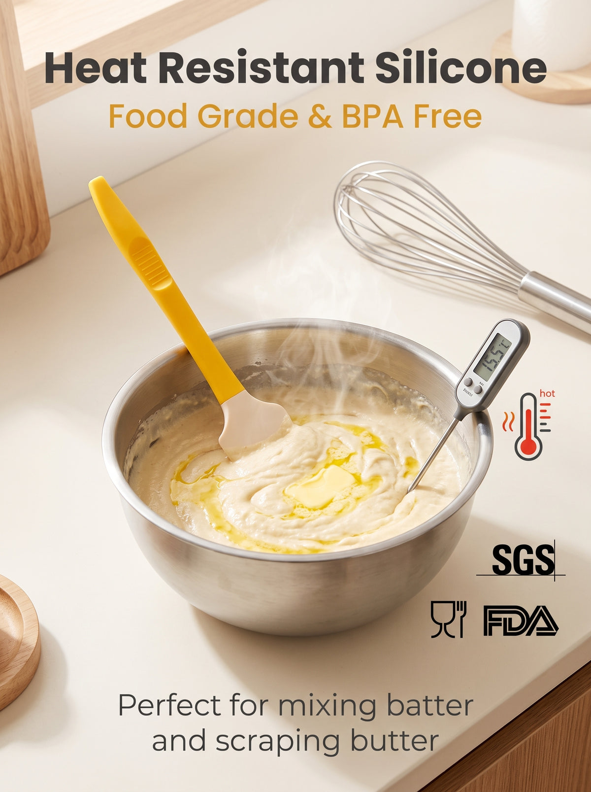 🔥2-in-1 Heat Resistant Silicone Baking Spatula