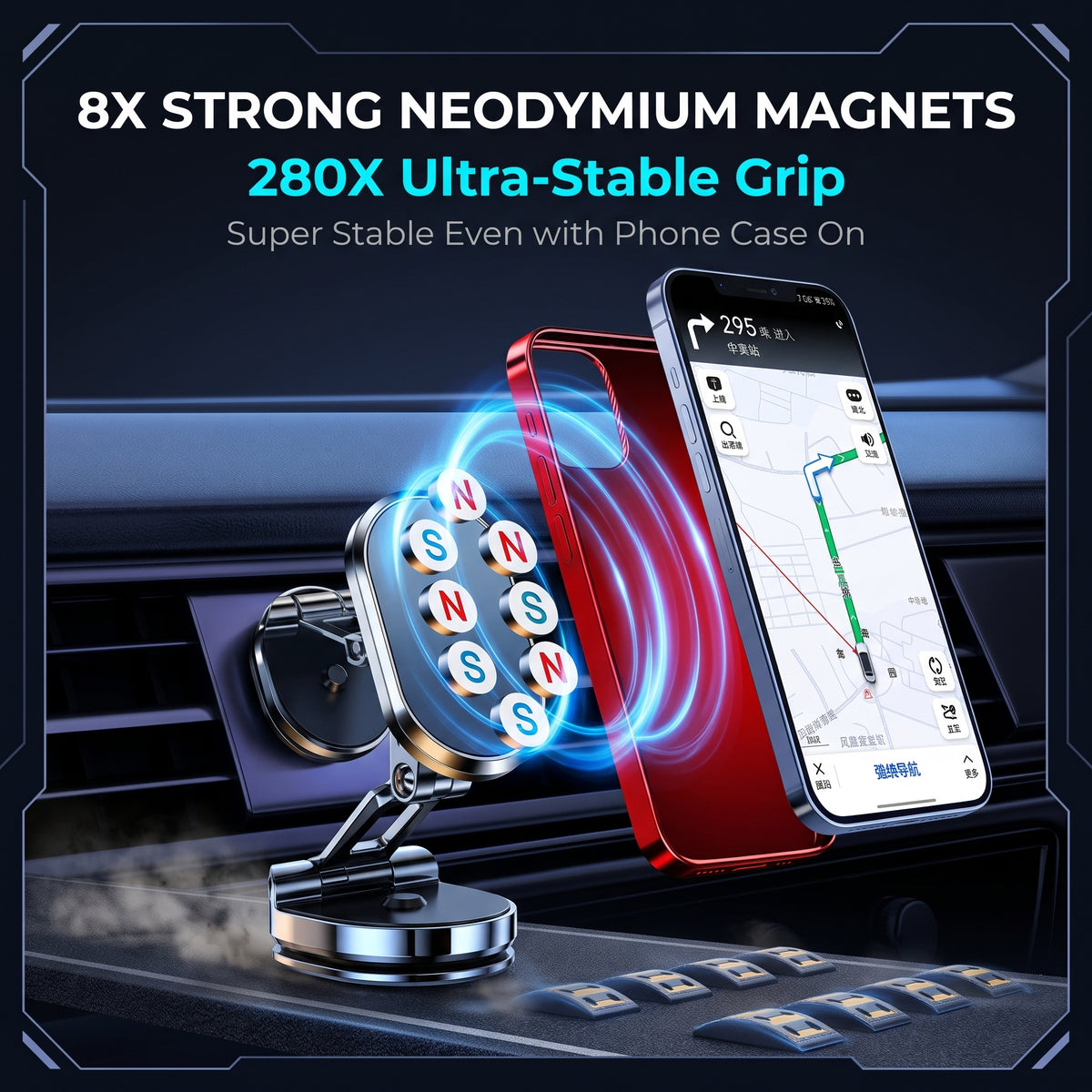 ✨ 50% Off for a Limited Time 🌟Multi-functional Magnetic Car Phone Mount