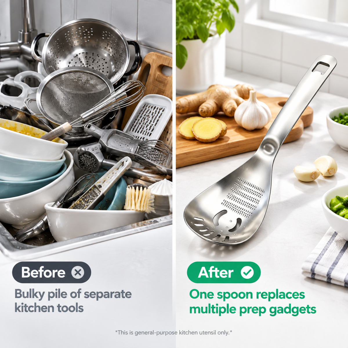 💥Buy 1 Get 1 Free 🥄Multi-Purpose Stainless Steel Food Prep Spoon