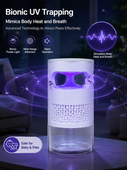 🦟 50% OFF NOW!🔇 Indoor LED Bug Zapper – Bionic UV Light Trap & Night Light – Quiet & Safe for Bedroom – Chemical-Free Mosquito Killer 💡