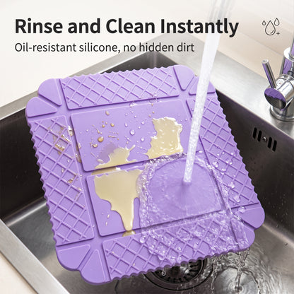 🍳🧲 Magnetic Silicone Heat-Resistant Mat – Transforms From A Flat Mat Into A Small Folding Tray.