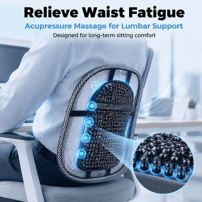 🌬️ Breathable Lumbar Support Cushion – Sit Longer with Less Back Strain