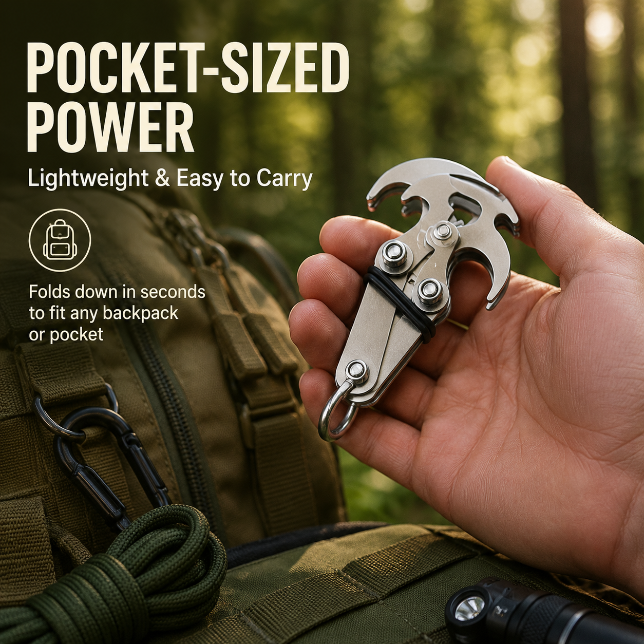 🪝 The Ultimate Outdoor Survival Grappling Hook – Compact, Strong & Multi-Purpose